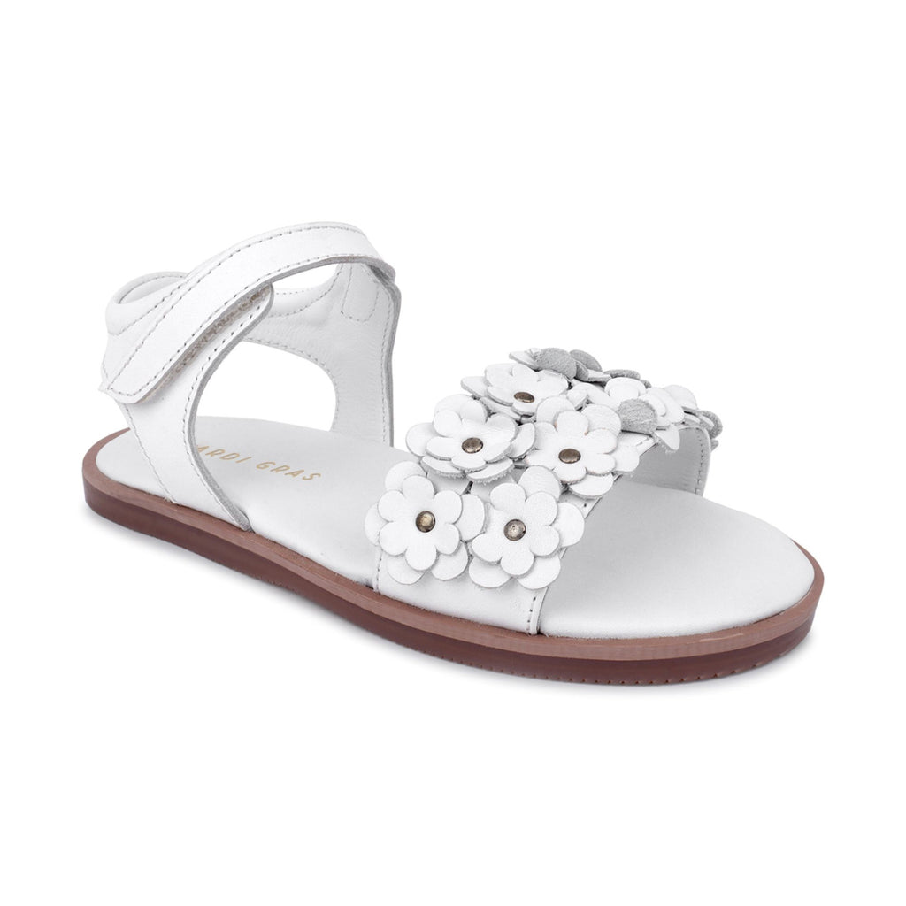Sparkle Blossom Sandle (Kids) — White, Pink