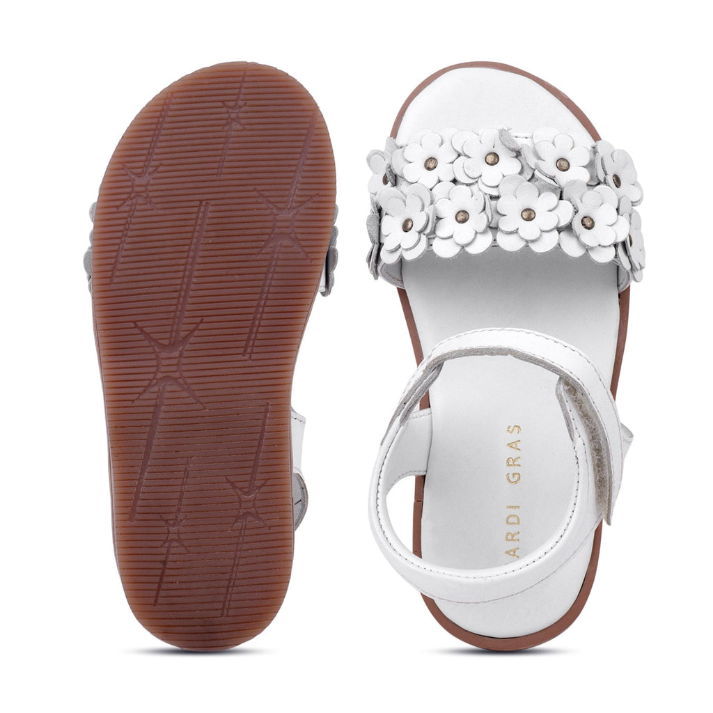 Sparkle Blossom Sandle (Kids) — White, Pink