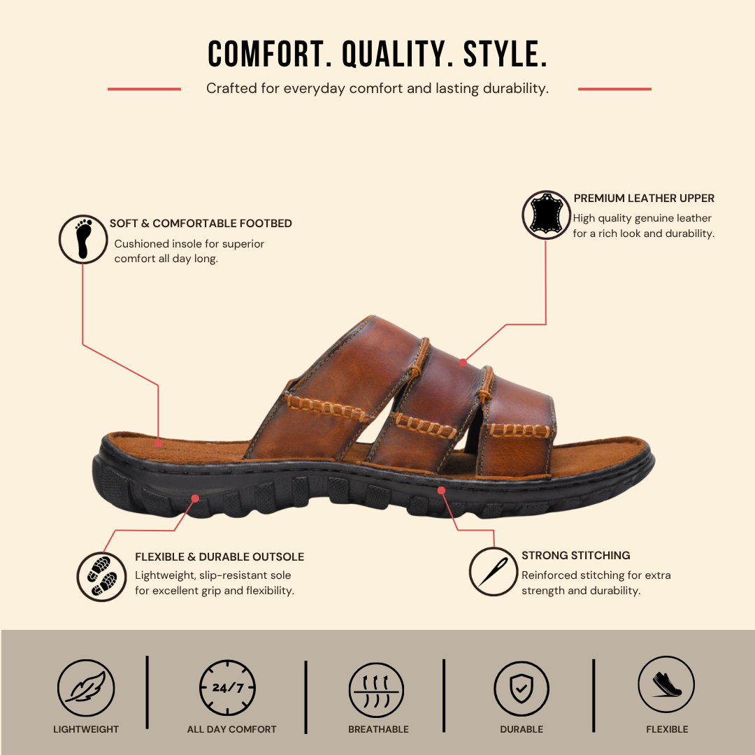 Falcon Multi Strap Slide Sandal