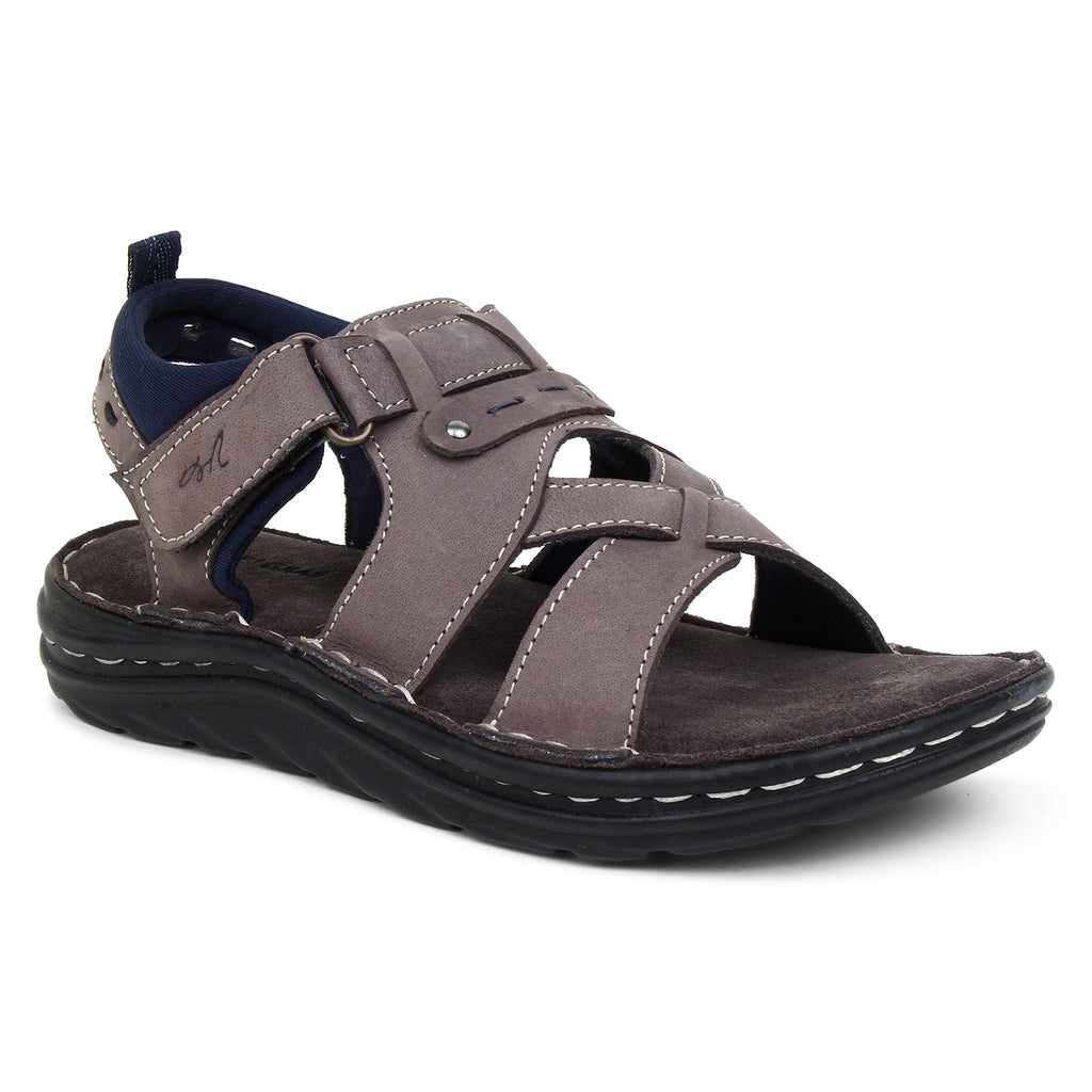 Zuvo Cross Weave Comfort Sandal (Youth) — Dark Brown, Grey