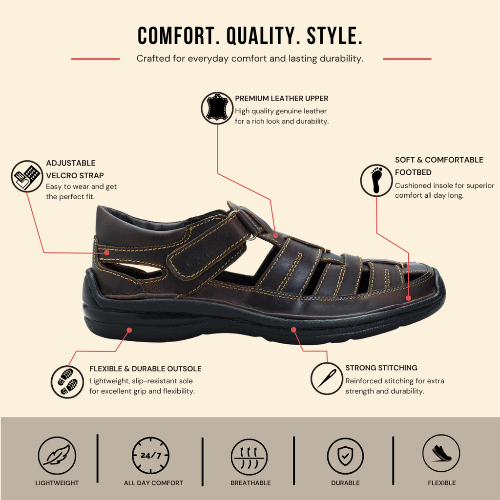 Barron Cross Panel Fisherman Sandal