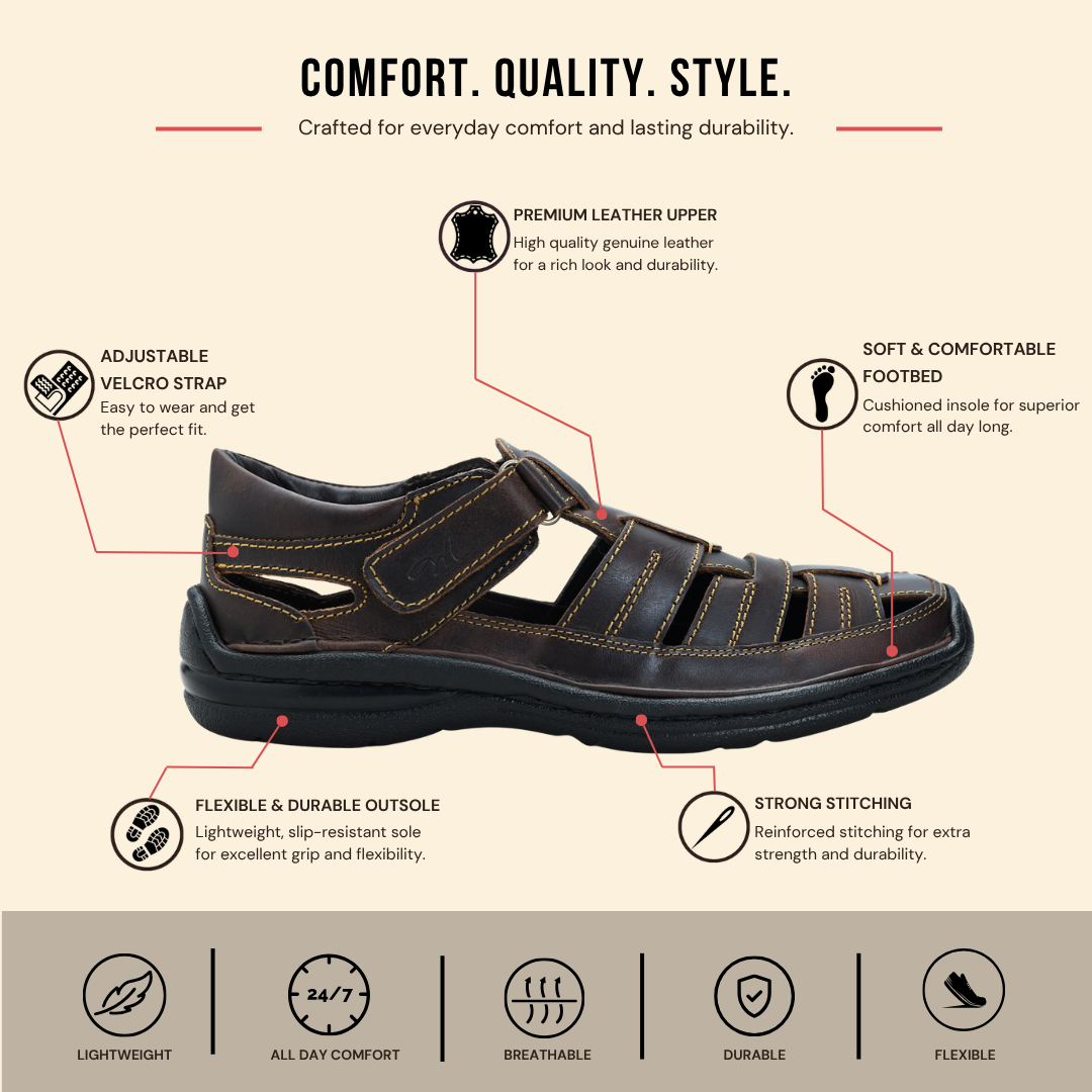 Barron Cross Panel Fisherman Sandal