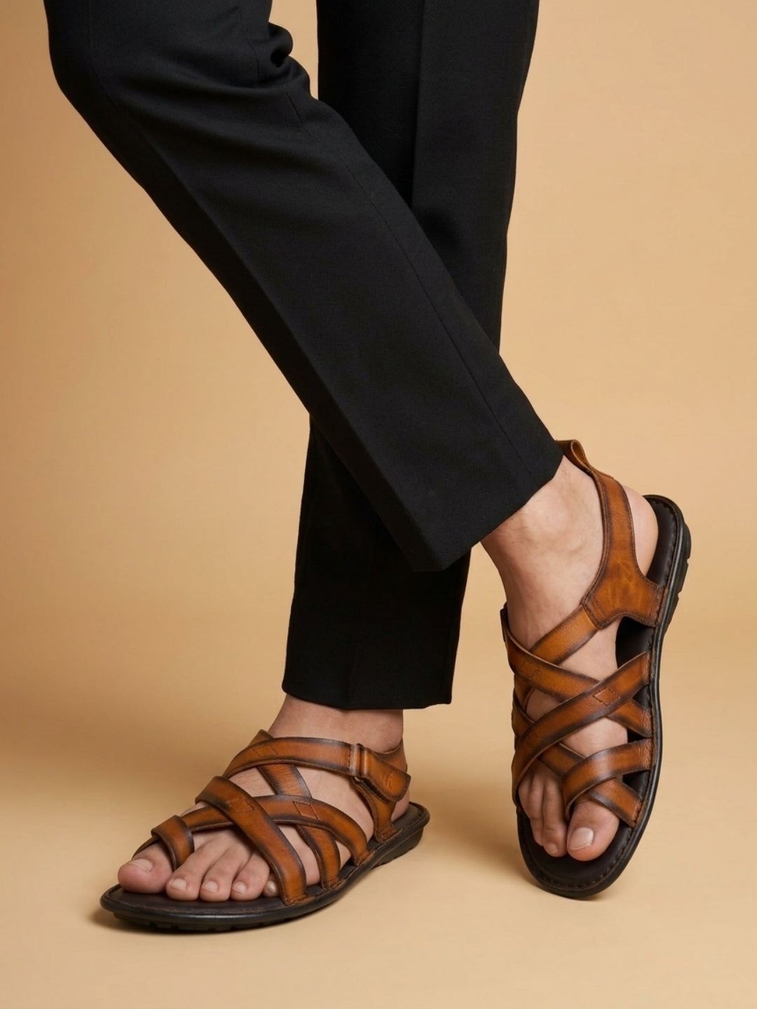 Drift Criss Cross Strap Sandals — Antique Tan