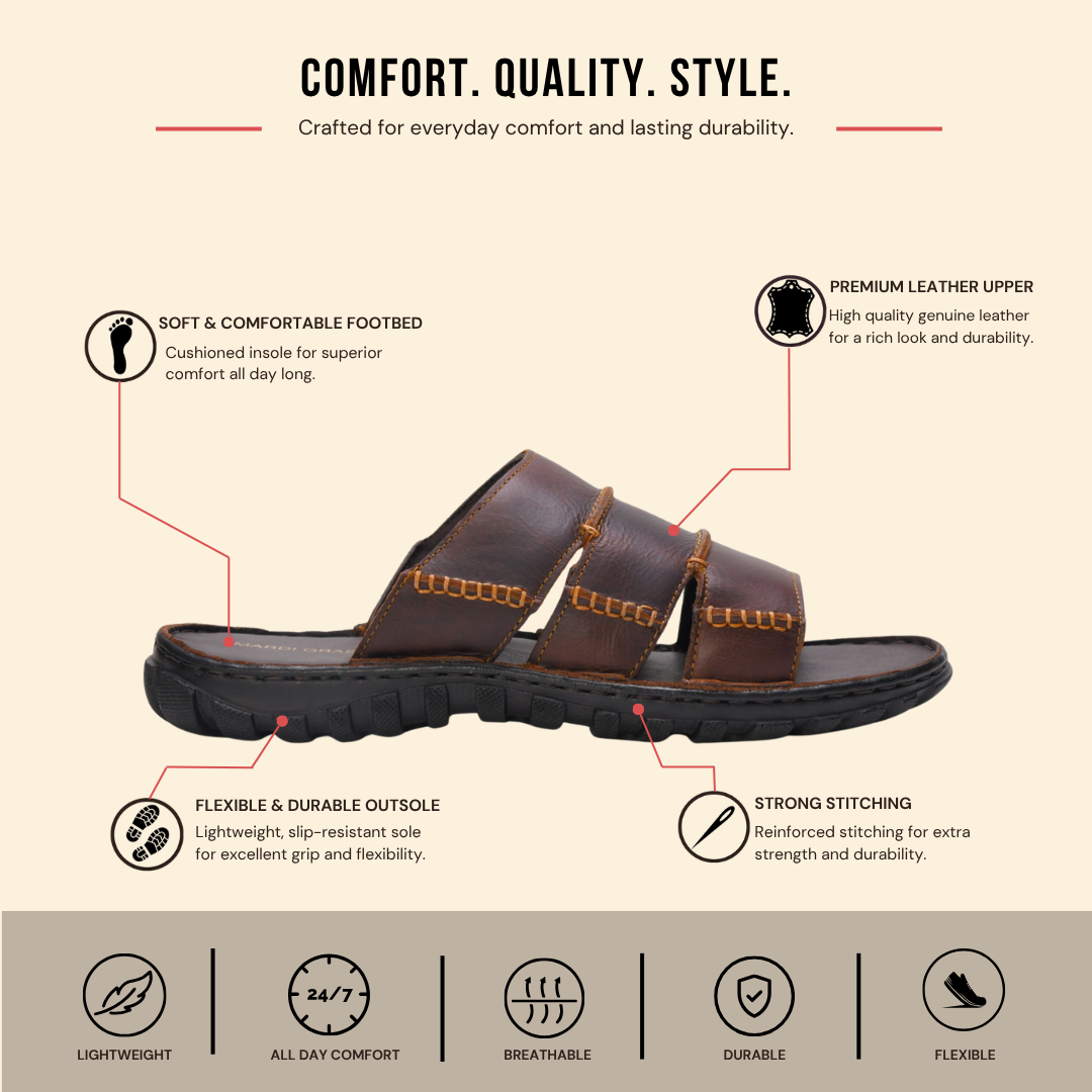Falcon Multi Strap Slide Sandal