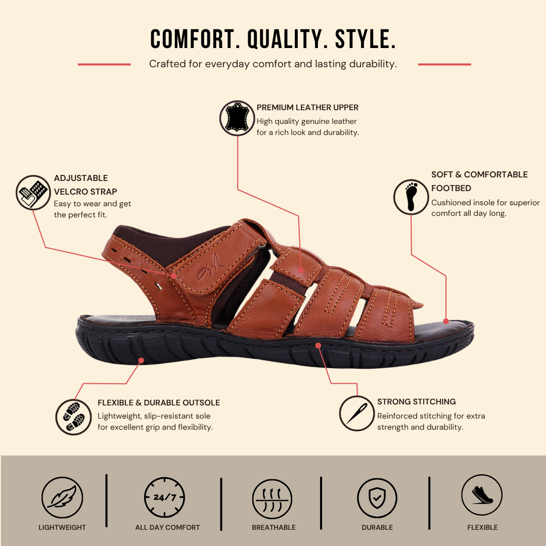 Rover Open Toed Fisherman Sandals