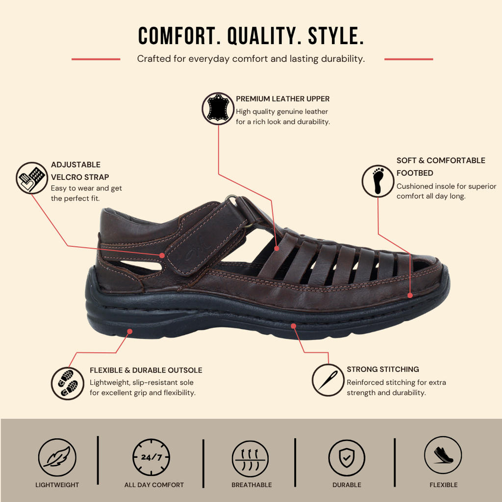 Flux Lattice Fisherman Sandal — Black, Burgundy