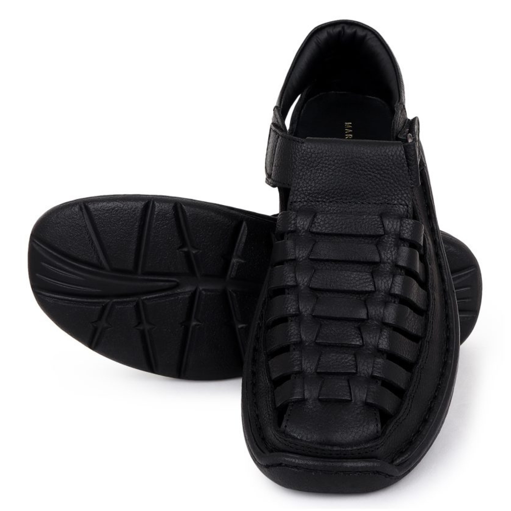 Flux Lattice Fisherman Sandal — Black, Burgundy