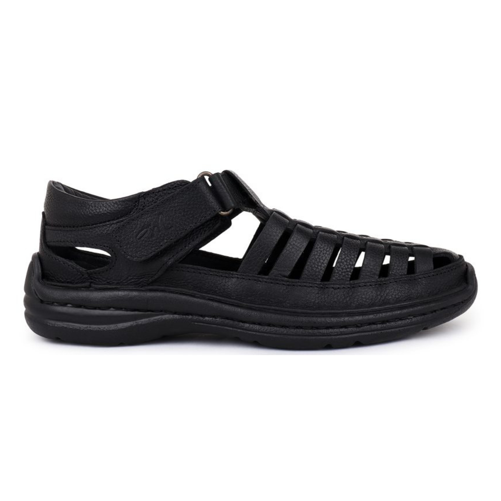 Flux Lattice Fisherman Sandal — Black, Burgundy