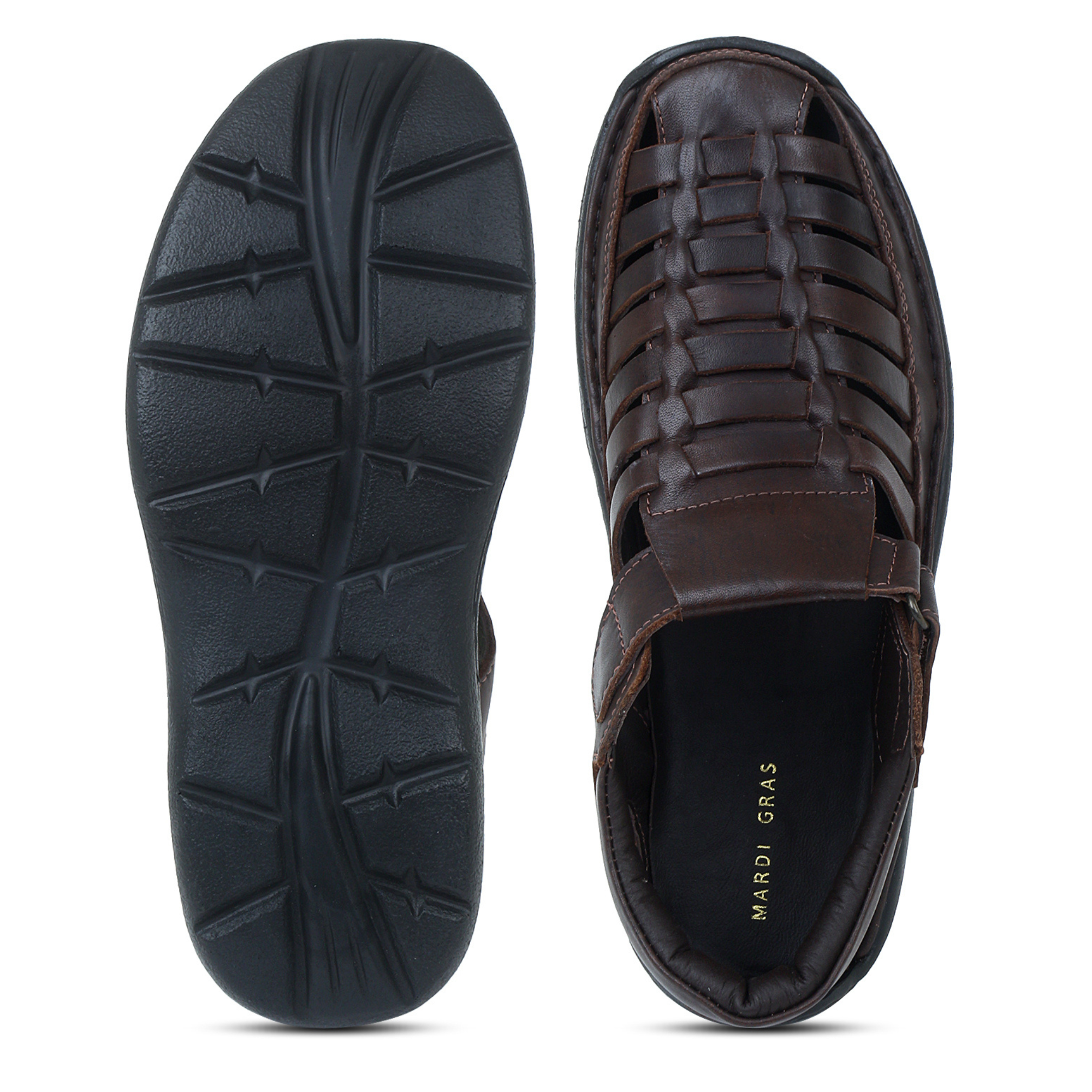 Flux Lattice Fisherman Sandal — Black, Burgundy