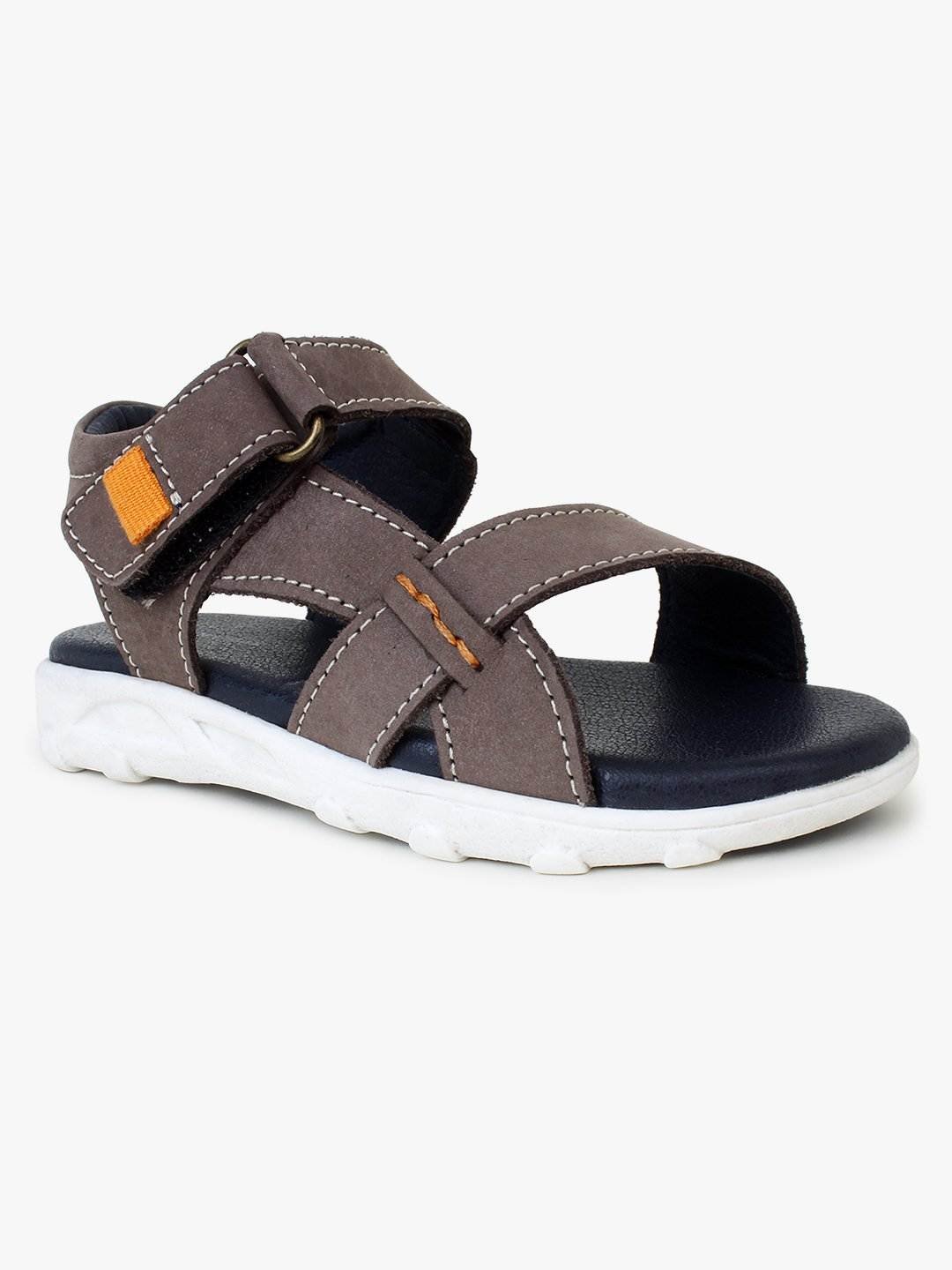 Grey Leather Sandals for Toddlers Unisex Mardi Gras