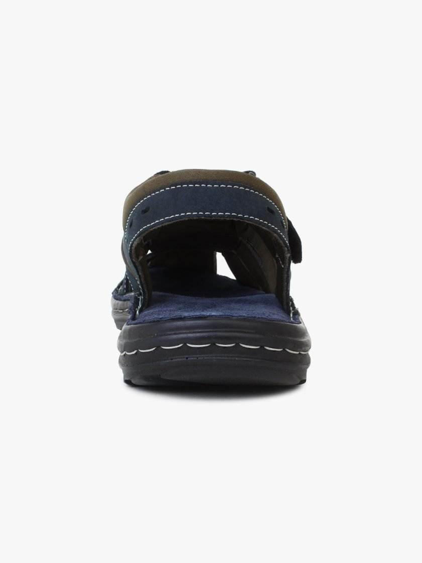 Blue Leather Closed Toe sandals for Men - Image 7