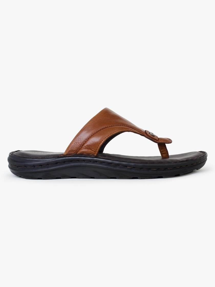 Brown Leather flipflop for Men - Image 2