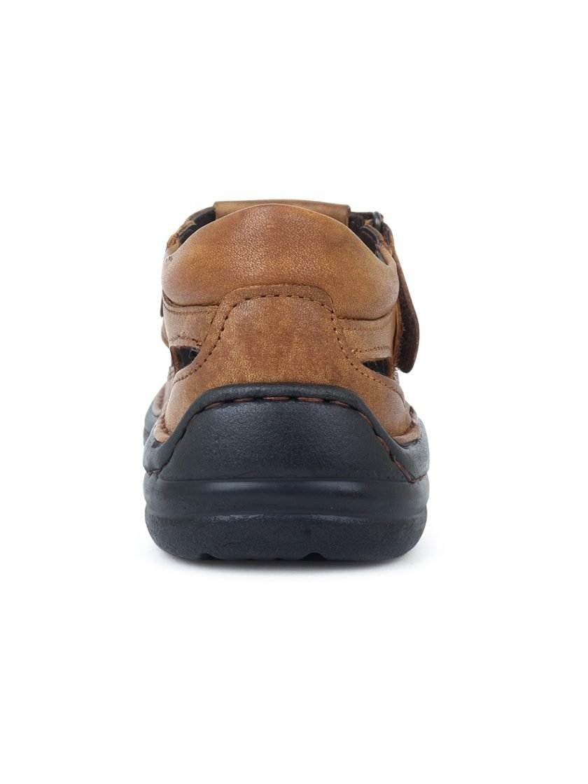 Tan Leather Multi -Strap Shoe type Sandals for Men - Image 4