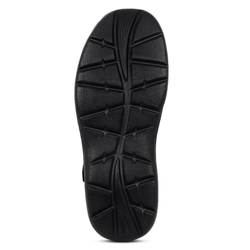 Black Leather Multi Strap Shoe Type Sandals for Men - Image 6