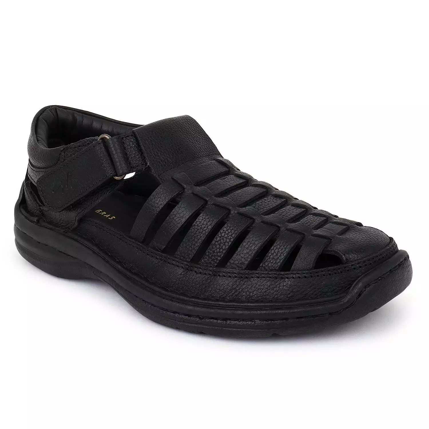 Black Leather Multi Strap Single Toed Sandals for Men - Mardi Gras