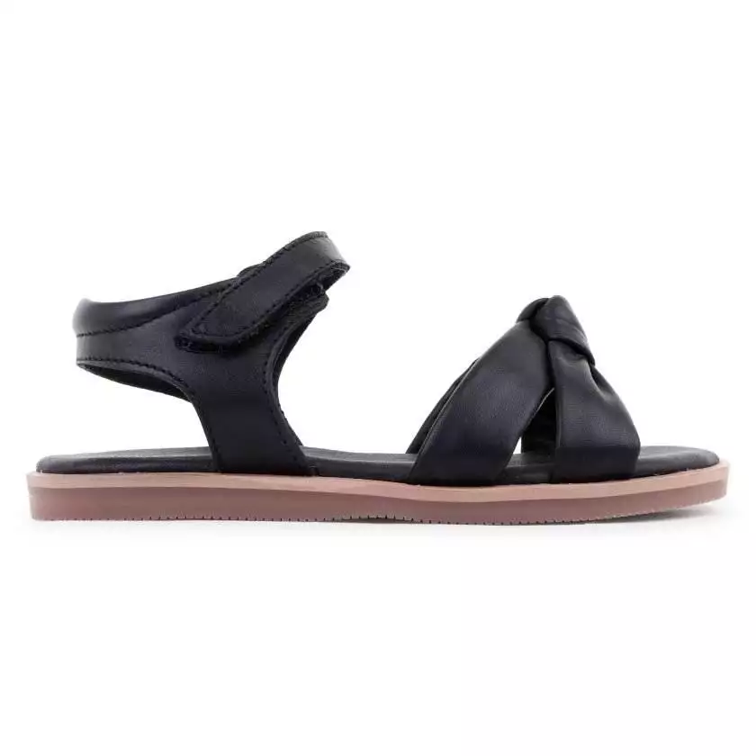 Black Knot Leather Sandals for Toddler Girls - Image 4