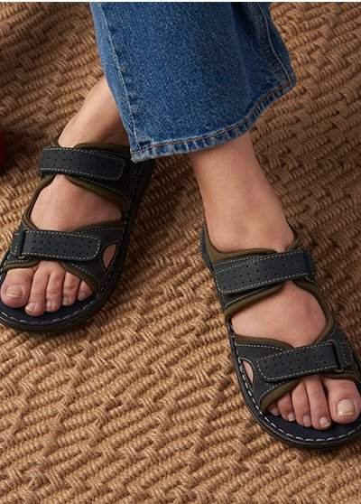 Mardi Gras Footwear  Casual leather sandals for Men & Kids.