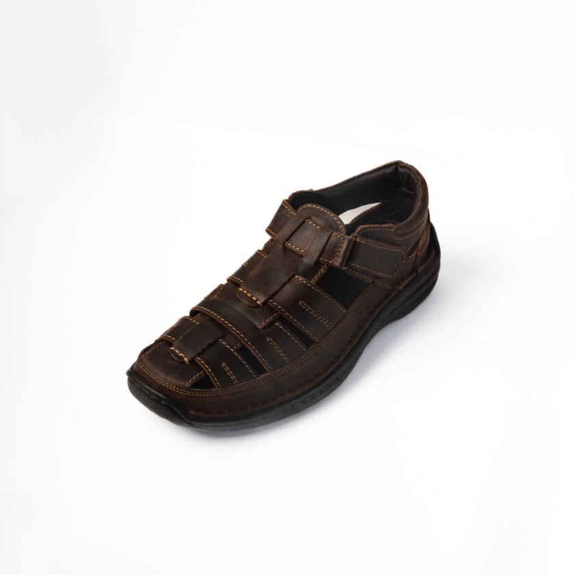 Mardi Gras Men's Genuine Leather Sandals | PU Sole & EVA Insole | Tan Colour | All-Day Comfort |  Casual & Office Footwear - Image 2
