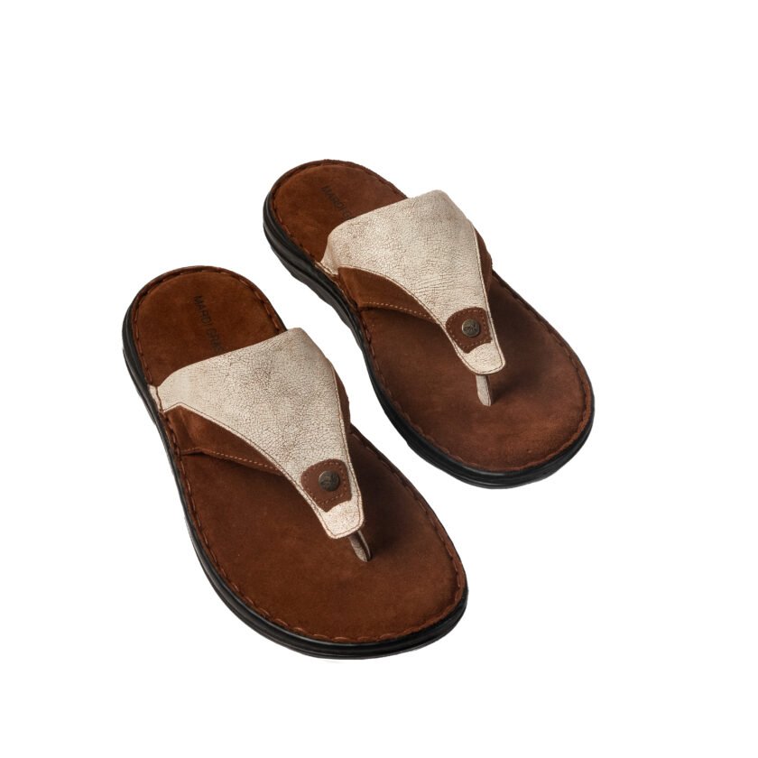 MARDI GRAS Men's Leather Slippers with PU Sole & Soft Foam Insole | Comfortable Ethnic Footwear for Casual & Formal Wear