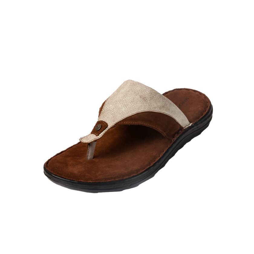 MARDI GRAS Men's Leather Slippers with PU Sole & Soft Foam Insole | Comfortable Ethnic Footwear for Casual & Formal Wear - Image 5
