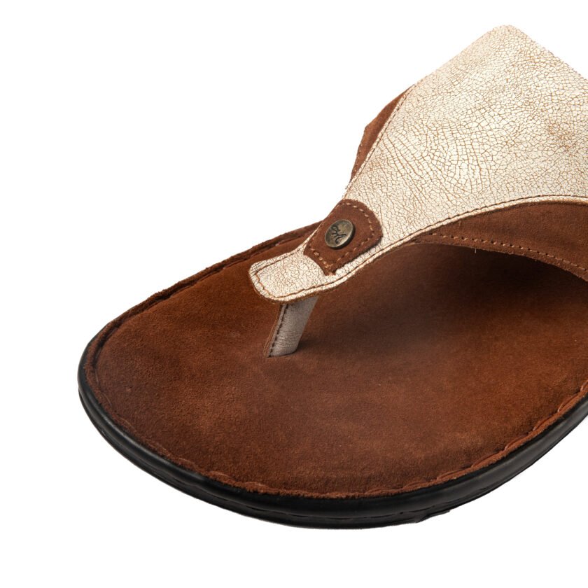 MARDI GRAS Men's Leather Slippers with PU Sole & Soft Foam Insole | Comfortable Ethnic Footwear for Casual & Formal Wear - Image 6