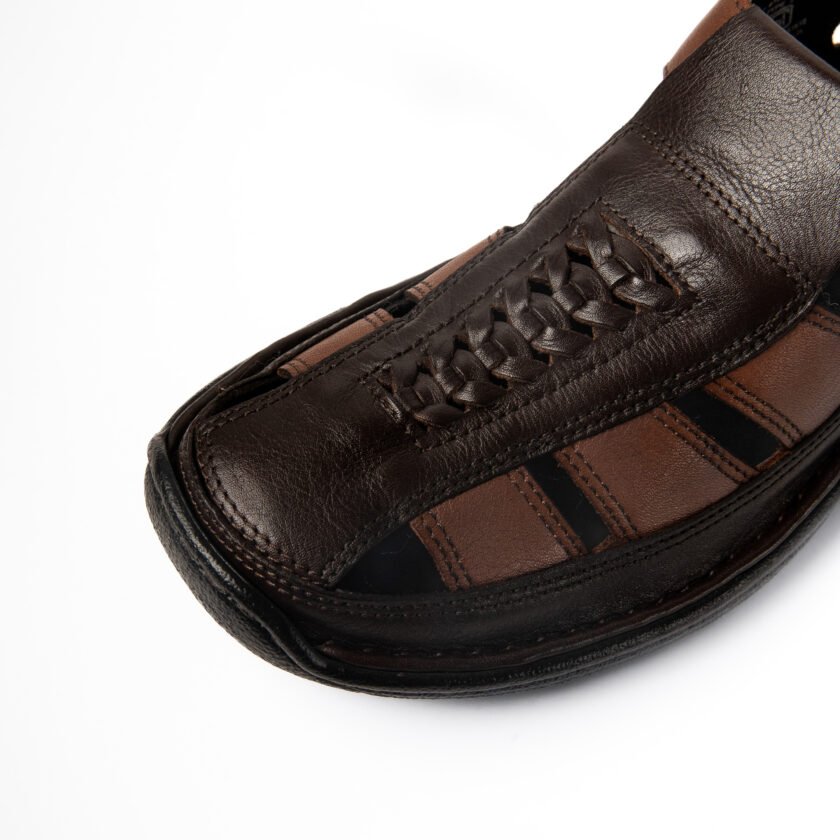 MARDI GRAS Men's Genuine Leather Sandals – Lightweight, Comfortable, Cushioned Insole, Slip-Resistant – Ideal for Daily & Formal Wear - Image 6