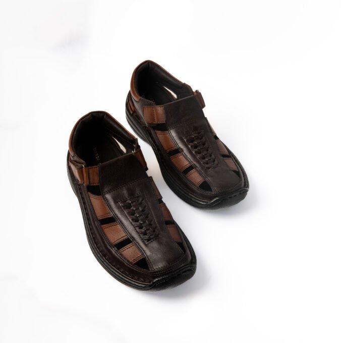 MARDI GRAS Men's Genuine Leather Sandals – Lightweight, Comfortable, Cushioned Insole, Slip-Resistant – Ideal for Daily & Formal Wear