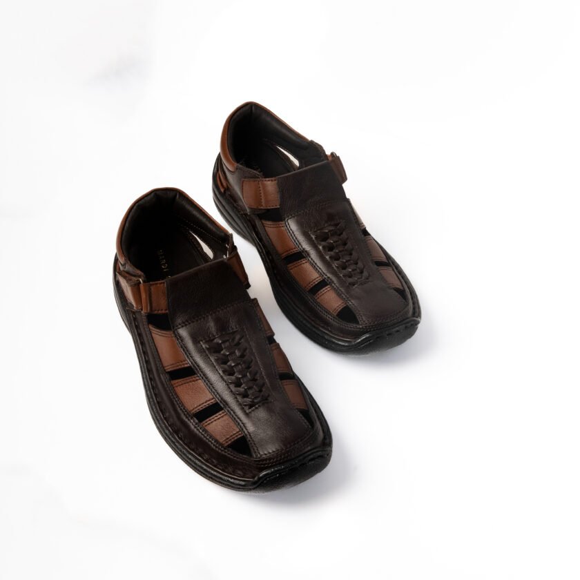MARDI GRAS Men's Genuine Leather Sandals – Lightweight, Comfortable, Cushioned Insole, Slip-Resistant – Ideal for Daily & Formal Wear