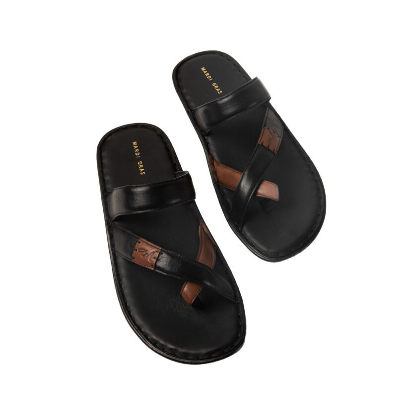 MARDI GRAS Men's Leather Single-Toe Chappal – Stylish & Comfortable Slippers for Office, Formal & Casual Wear - Image 5