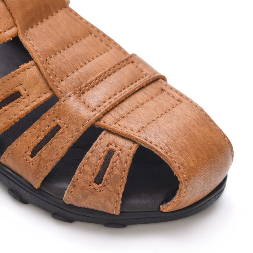 MARDI GRAS Leather Sandals for Boys (2-5 years) | PU Sole, EVA Insole | Lightweight & Comfortable Kids Footwear (Tan1, UK Footwear Size System, Little Kid, Men, Age, Medium, 5 Years) - Image 5