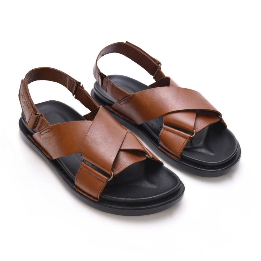 MARDI GRAS Men's Leather Sandals - Comfortable PU Sole Casual Footwear for Summer, All-Day Wear, Breathable Design (UK Footwear Size System, Adult, Men) - Image 2