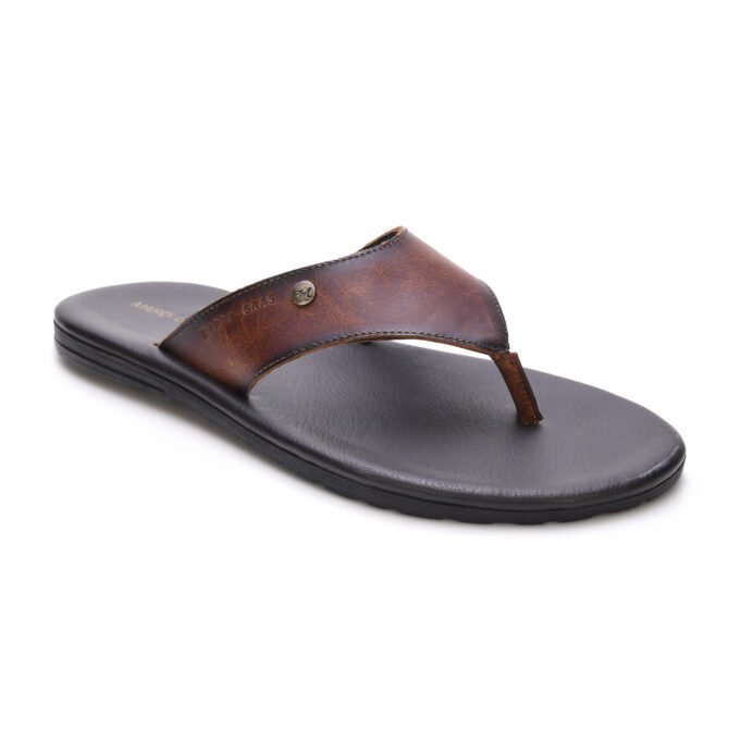 MARDI GRAS Men's Leather Slippers | Thong Sandals For Men | Cushioned Insole | Stylish and Comfortable| Handmade | Leather Chappal For Men