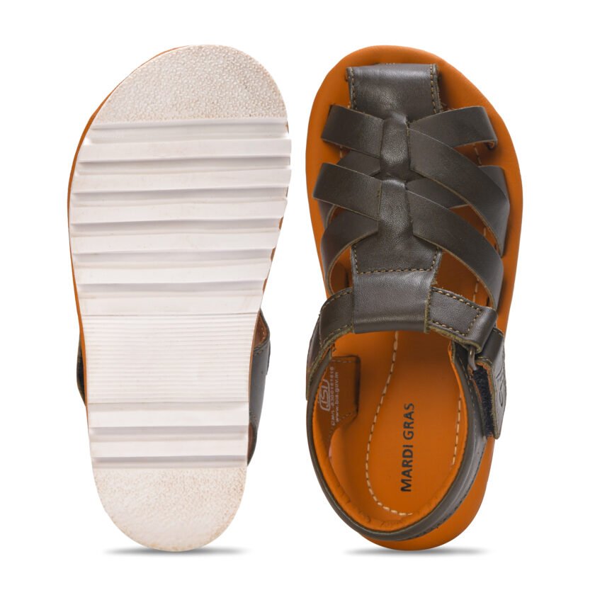 MARDI GRAS Casual Velcro Sandal For Kids | Comfortable and Cushioned Footbed | Durable Summer Footwear for Outdoor | Ideal for Everyday Wear (Olive, UK Footwear Size System, Toddler) - Image 4