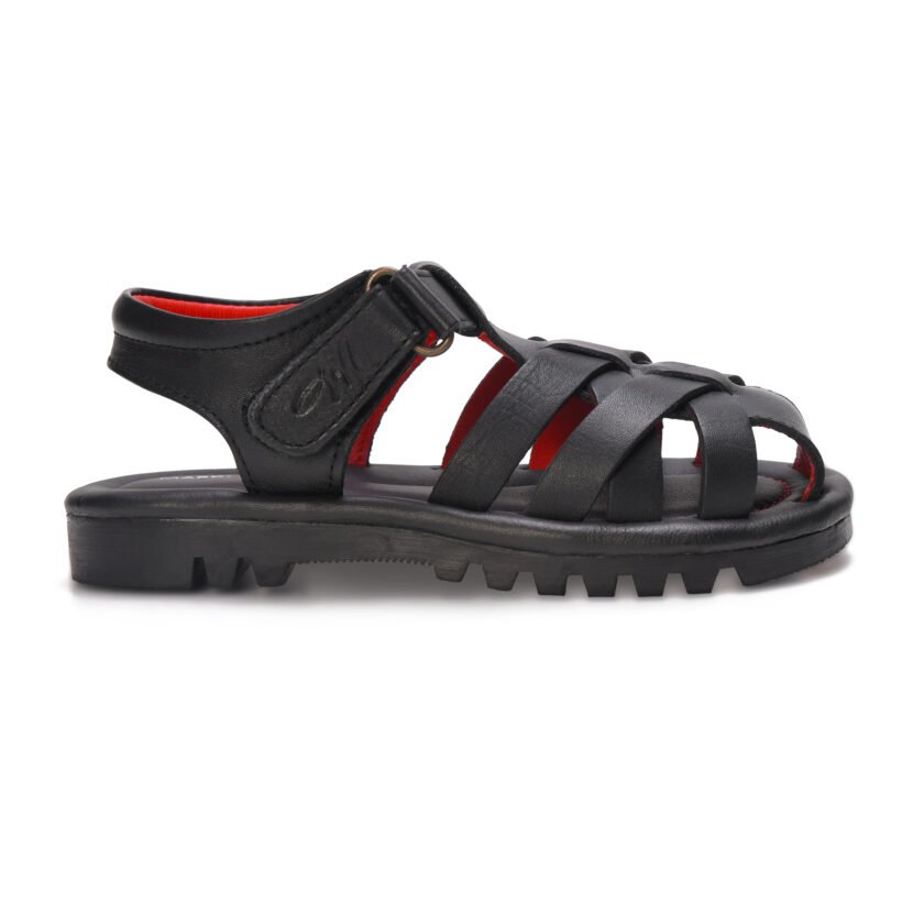 MARDI GRAS Casual Velcro Sandal For Kids | Comfortable and Cushioned Footbed | Durable Summer Footwear for Outdoor | Ideal for Everyday Wear (Black, UK Footwear Size System, Toddler) - Image 3