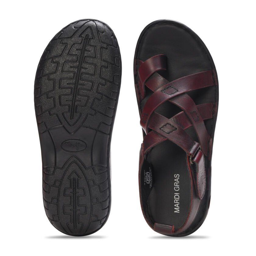 MARDI GRAS Men's Premium Leather Sandals - Comfortable Open-Toe Summer Sandals with Adjustable Straps (Brown, UK Footwear Size System, Adult, Men) (Copy) - Image 5