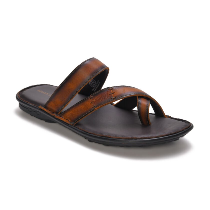 MARDI GRAS Leather Single Toed Chappal for Men – Stylish & Comfortable Leather Slippers for Office, Formal, and Casual Wear (Burgundy, UK Footwear Size System, Adult, Men) - Image 3